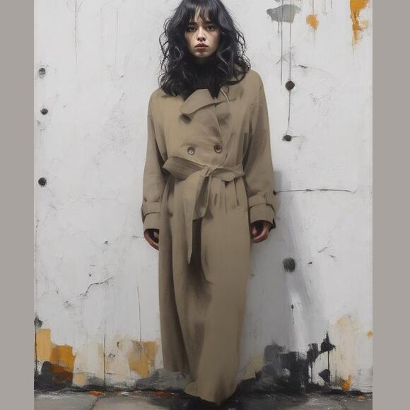 Vintage Jackets & Blazers - Vintage British Mist Cream Double Breasted Mist Trench Rain Coat Women Size 12